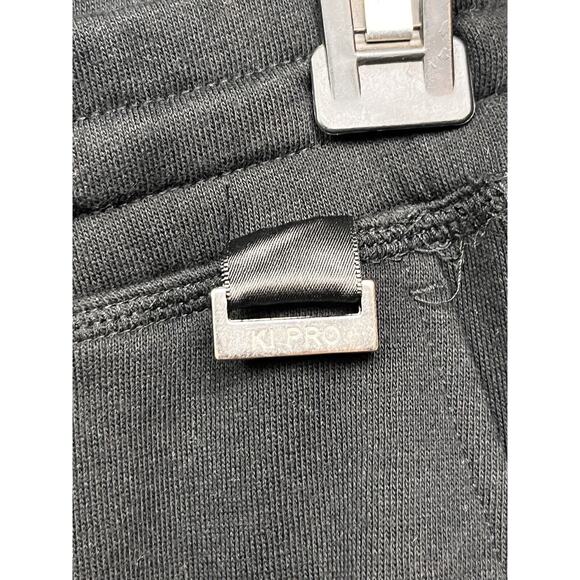 KI Pro Sweatpants Womens Small Black Silver stripe Pockets Knit‎ - Picture 7 of 8